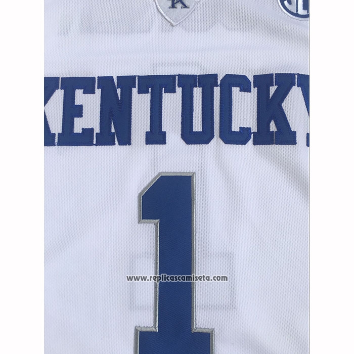 Camiseta NCAA Kentucky Wildcat Devin Booker 2025 Blanco